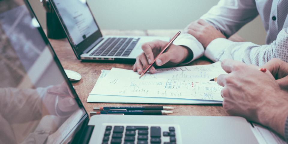 People working at a desk